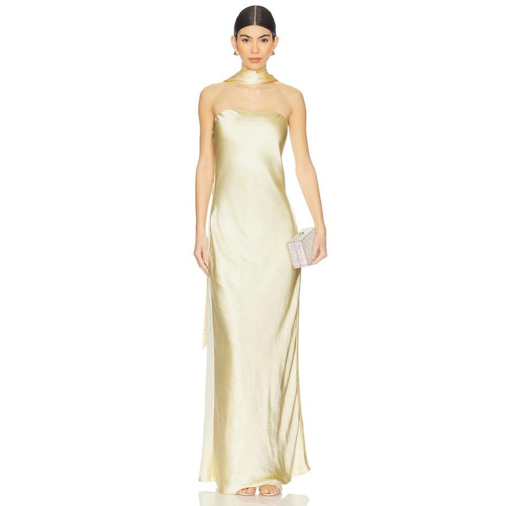 MISHA LILIA LONG DRESS maxi soft yellow